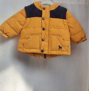 Baby Boden Coat Unisex 0-3 Months Yellow Hooded Puffer Convertible‎ Vest